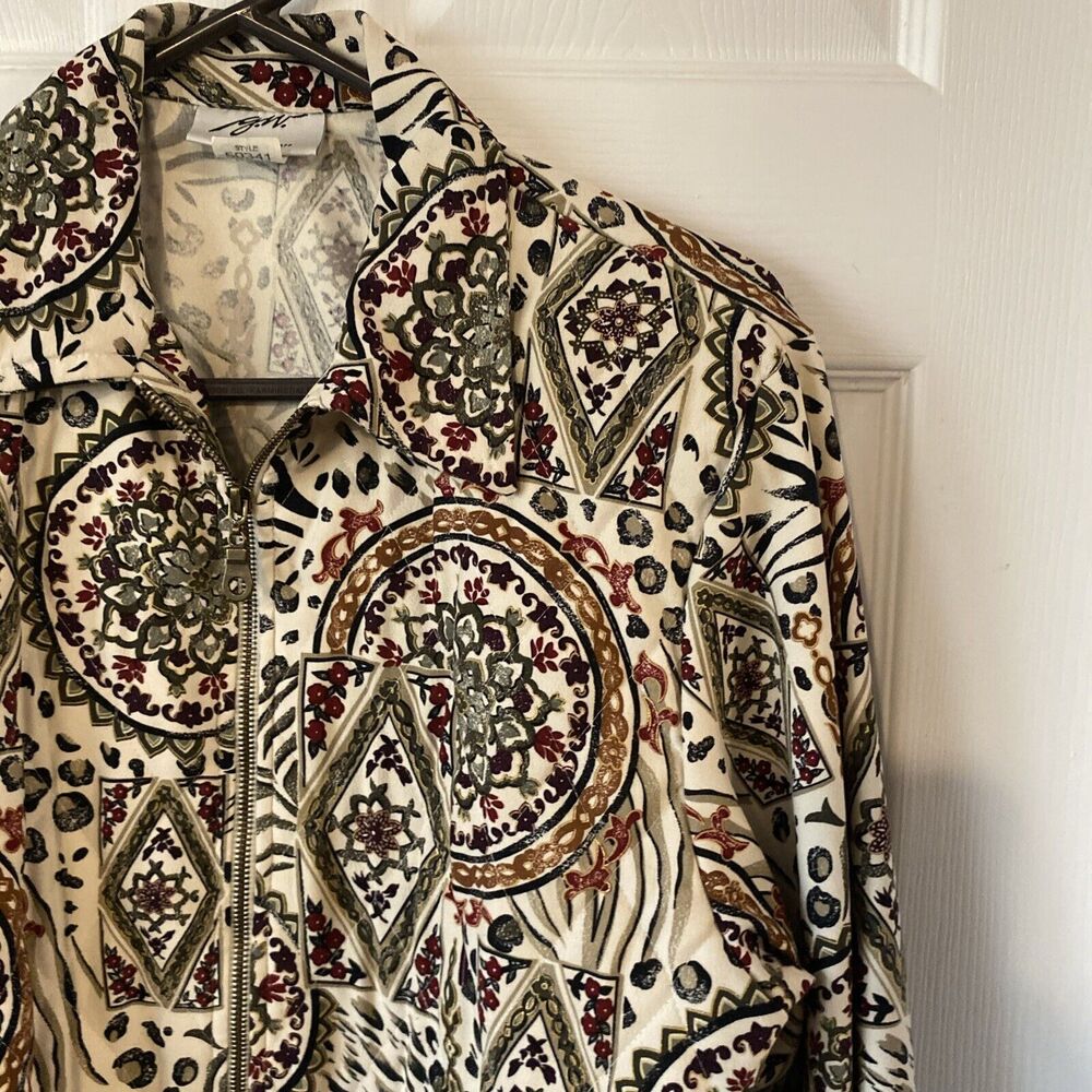 G.W. Of Graff Jacket Women’s Size M Medium Quilted Light Zip Up Floral Pockets - Picture 5 of 15